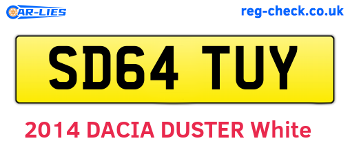 SD64TUY are the vehicle registration plates.