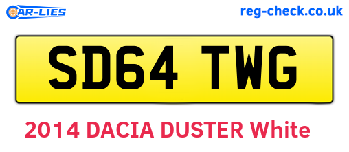 SD64TWG are the vehicle registration plates.