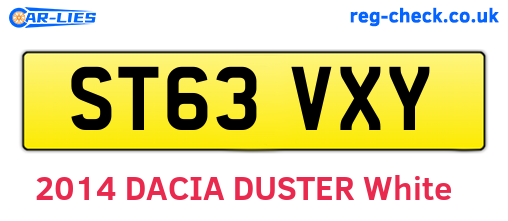 ST63VXY are the vehicle registration plates.