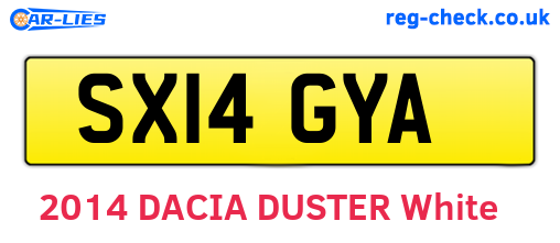 SX14GYA are the vehicle registration plates.