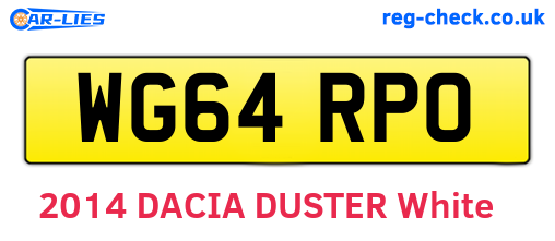 WG64RPO are the vehicle registration plates.