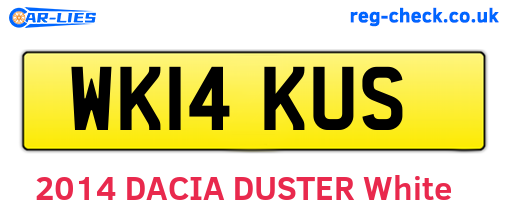 WK14KUS are the vehicle registration plates.