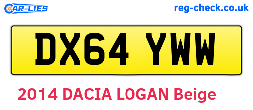 DX64YWW are the vehicle registration plates.