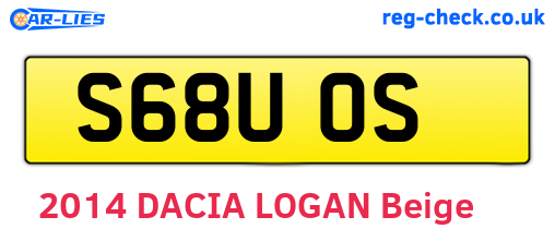 S68UOS are the vehicle registration plates.