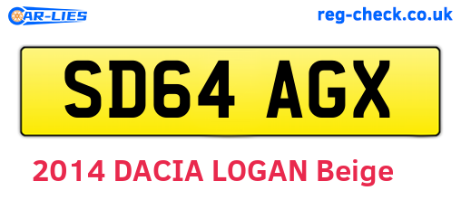 SD64AGX are the vehicle registration plates.