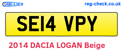 SE14VPY are the vehicle registration plates.
