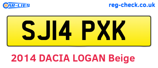 SJ14PXK are the vehicle registration plates.