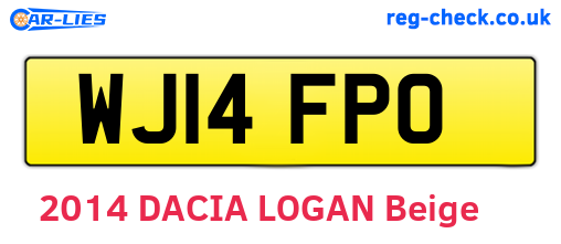 WJ14FPO are the vehicle registration plates.
