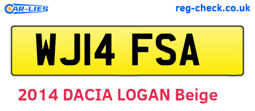 WJ14FSA are the vehicle registration plates.
