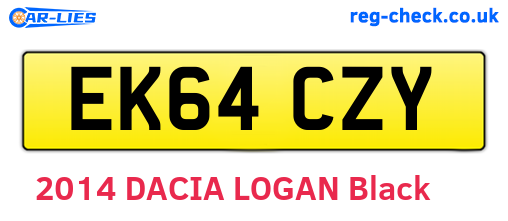 EK64CZY are the vehicle registration plates.