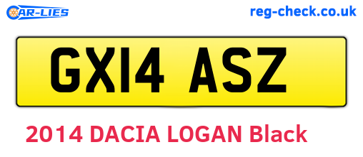GX14ASZ are the vehicle registration plates.