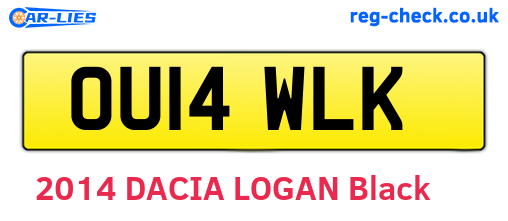 OU14WLK are the vehicle registration plates.