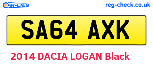 SA64AXK are the vehicle registration plates.