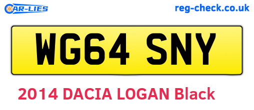 WG64SNY are the vehicle registration plates.