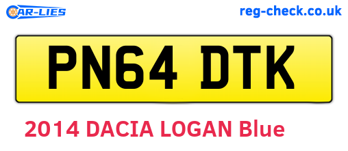 PN64DTK are the vehicle registration plates.