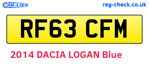 RF63CFM are the vehicle registration plates.
