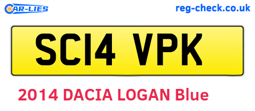 SC14VPK are the vehicle registration plates.