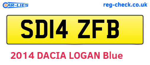 SD14ZFB are the vehicle registration plates.
