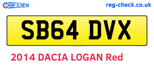 SB64DVX are the vehicle registration plates.