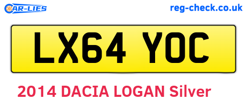 LX64YOC are the vehicle registration plates.