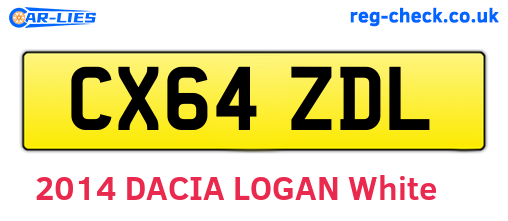 CX64ZDL are the vehicle registration plates.