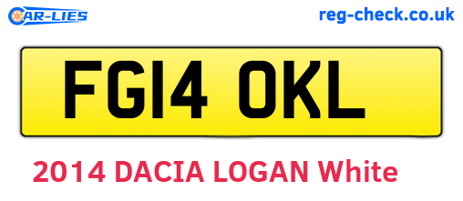FG14OKL are the vehicle registration plates.