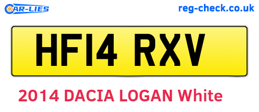 HF14RXV are the vehicle registration plates.