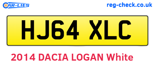 HJ64XLC are the vehicle registration plates.