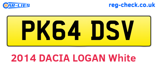 PK64DSV are the vehicle registration plates.