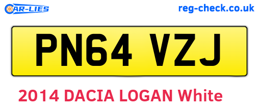 PN64VZJ are the vehicle registration plates.