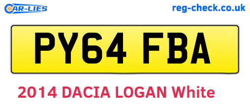 PY64FBA are the vehicle registration plates.