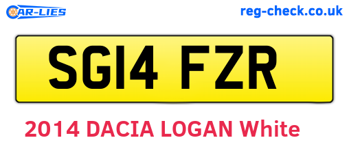 SG14FZR are the vehicle registration plates.