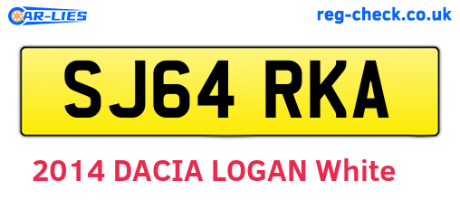 SJ64RKA are the vehicle registration plates.