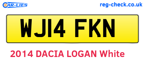 WJ14FKN are the vehicle registration plates.