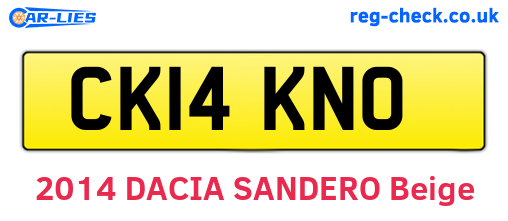 CK14KNO are the vehicle registration plates.