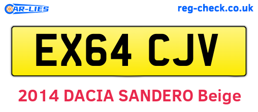 EX64CJV are the vehicle registration plates.