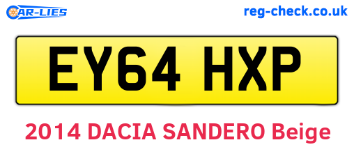 EY64HXP are the vehicle registration plates.