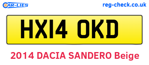 HX14OKD are the vehicle registration plates.