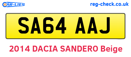 SA64AAJ are the vehicle registration plates.