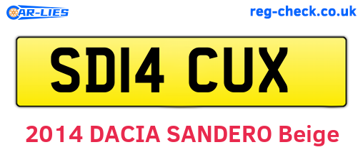 SD14CUX are the vehicle registration plates.