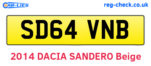 SD64VNB are the vehicle registration plates.