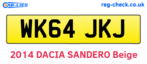WK64JKJ are the vehicle registration plates.