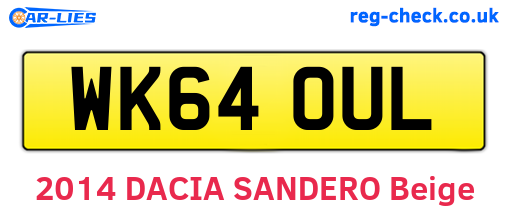 WK64OUL are the vehicle registration plates.