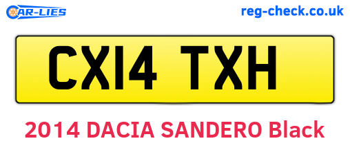 CX14TXH are the vehicle registration plates.