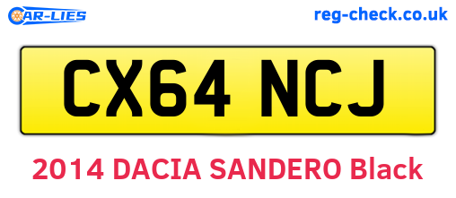 CX64NCJ are the vehicle registration plates.