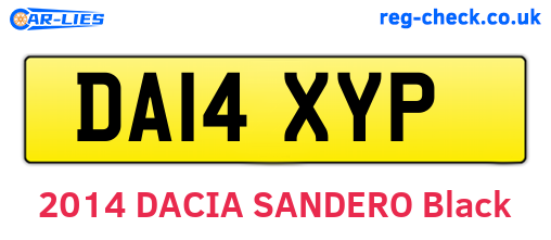 DA14XYP are the vehicle registration plates.