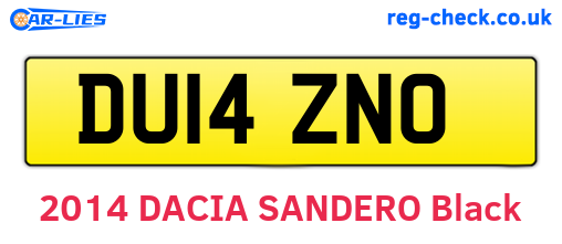 DU14ZNO are the vehicle registration plates.