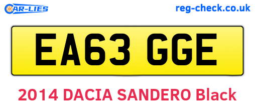EA63GGE are the vehicle registration plates.