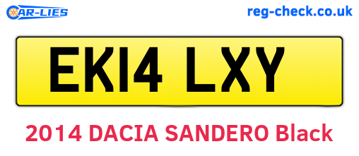 EK14LXY are the vehicle registration plates.