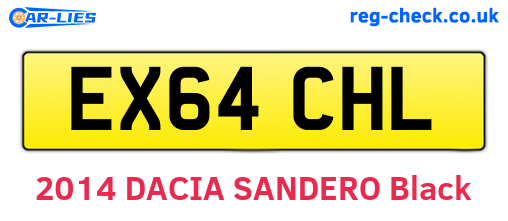 EX64CHL are the vehicle registration plates.